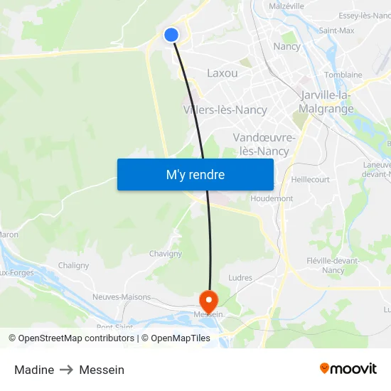 Madine to Messein map