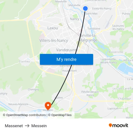Massenet to Messein map