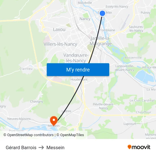 Gérard Barrois to Messein map