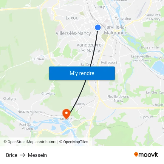 Brice to Messein map