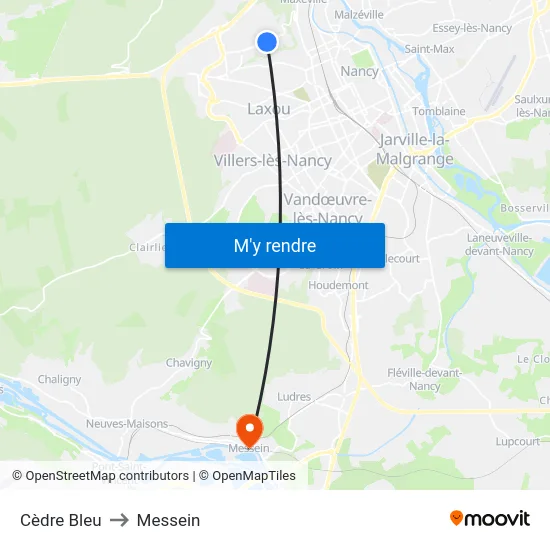 Cèdre Bleu to Messein map