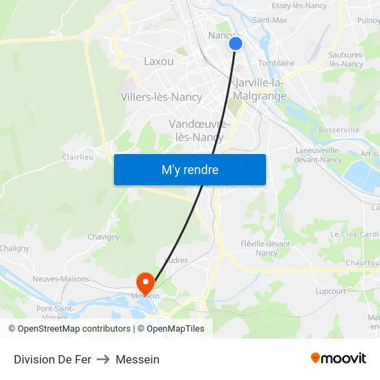Division De Fer to Messein map