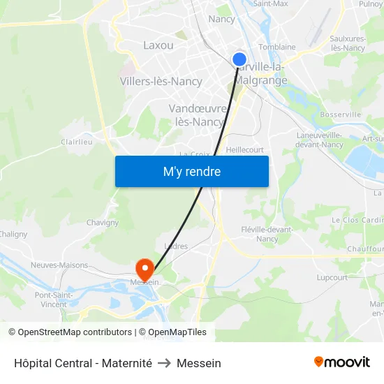Hôpital Central - Maternité to Messein map