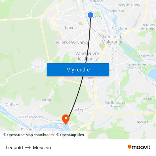 Léopold to Messein map