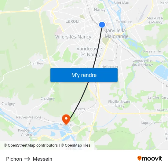 Pichon to Messein map