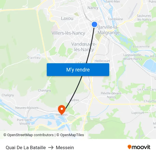 Quai De La Bataille to Messein map