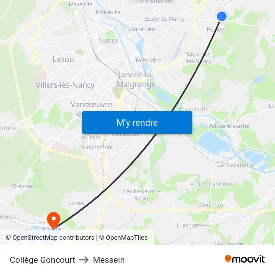 Collège Goncourt to Messein map