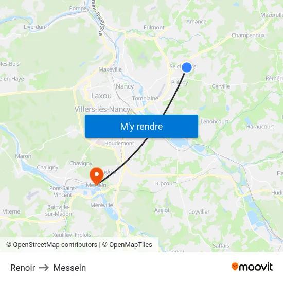 Renoir to Messein map