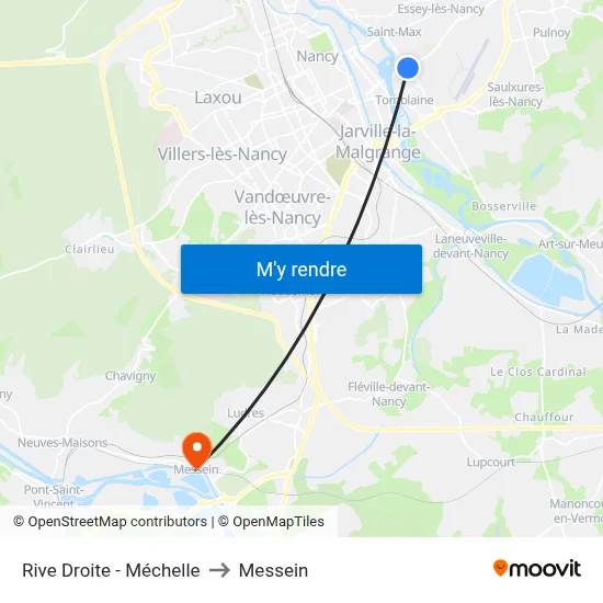 Rive Droite - Méchelle to Messein map