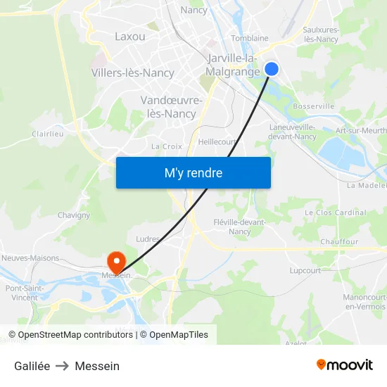 Galilée to Messein map