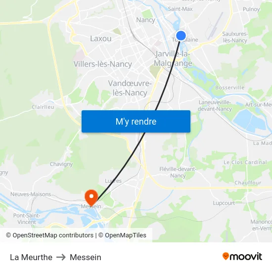 La Meurthe to Messein map