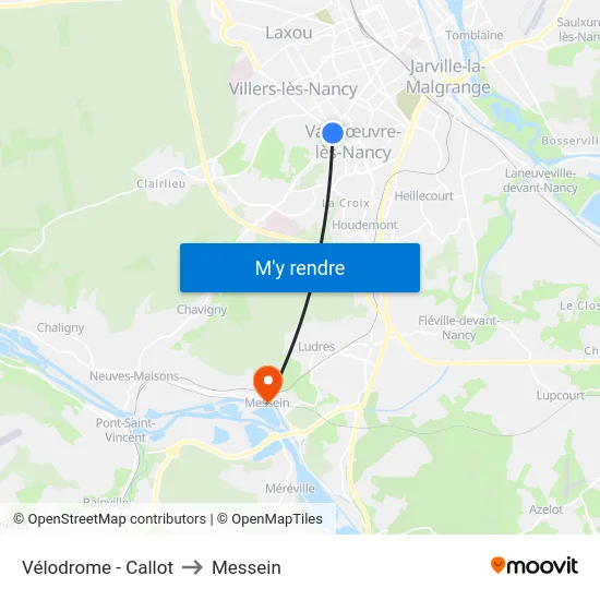 Vélodrome - Callot to Messein map