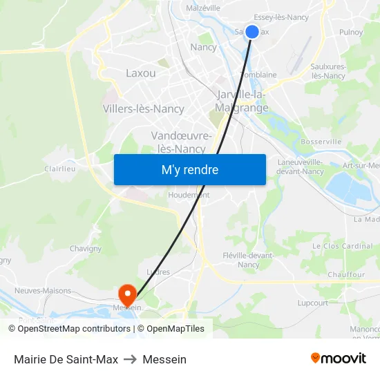 Mairie De Saint-Max to Messein map