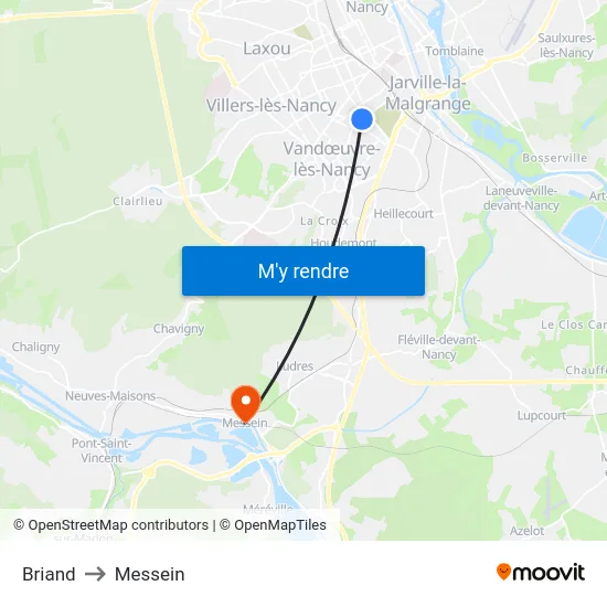 Briand to Messein map
