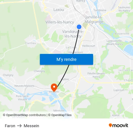 Faron to Messein map