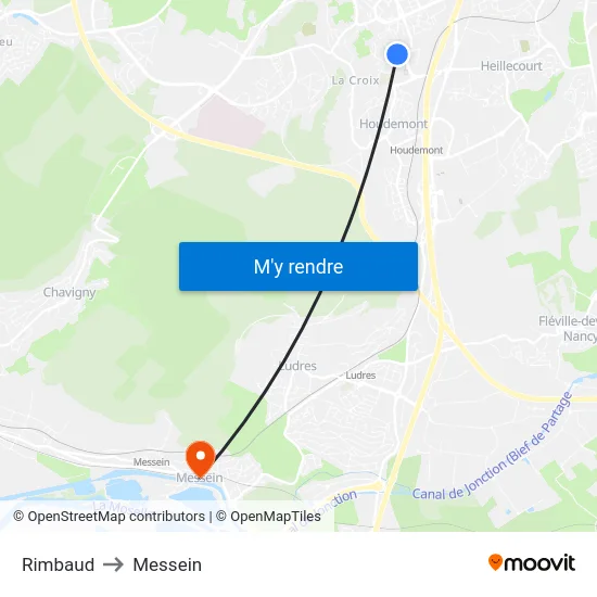 Rimbaud to Messein map