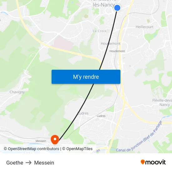 Goethe to Messein map