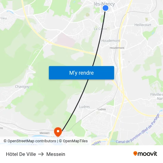 Hôtel De Ville to Messein map