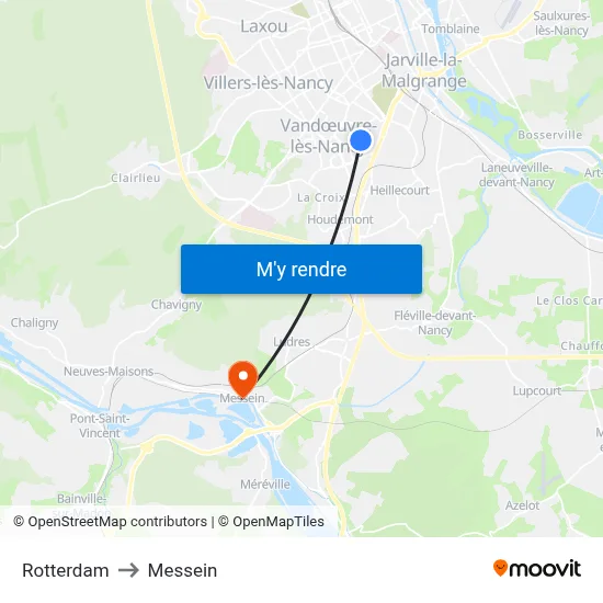 Rotterdam to Messein map