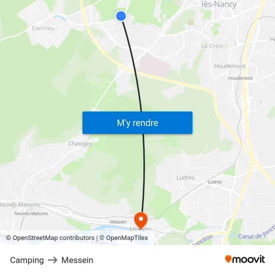 Camping to Messein map