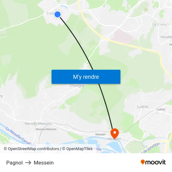 Pagnol to Messein map
