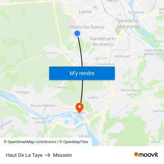 Haut De La Taye to Messein map