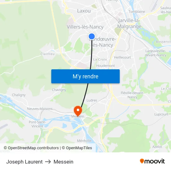 Joseph Laurent to Messein map