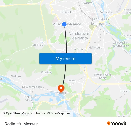 Rodin to Messein map