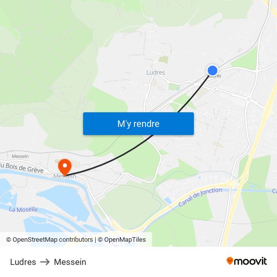 Ludres to Messein map