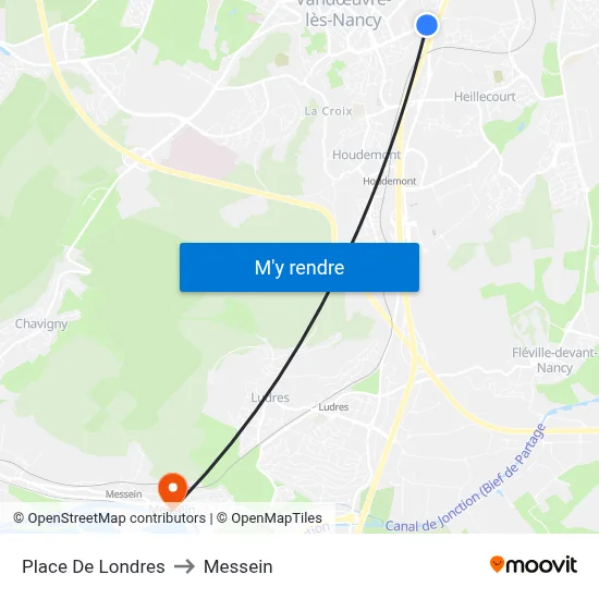 Place De Londres to Messein map