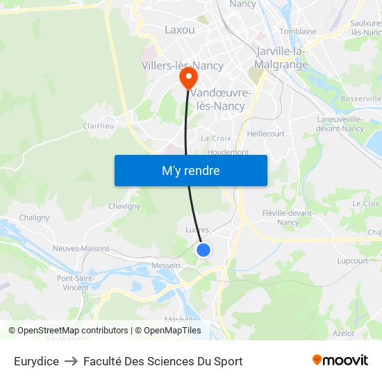 Eurydice to Faculté Des Sciences Du Sport map