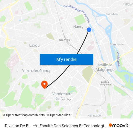 Division De Fer to Faculté Des Sciences Et Technologies map