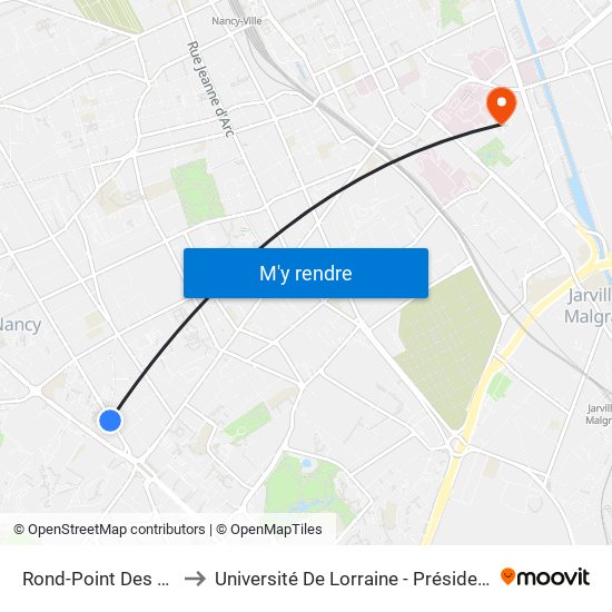 Rond-Point Des Familles to Université De Lorraine - Présidence Lionnois map