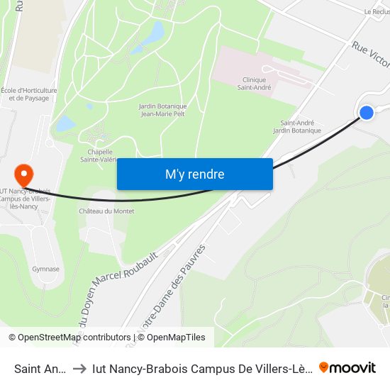 Saint André to Iut Nancy-Brabois Campus De Villers-Lès-Nancy map