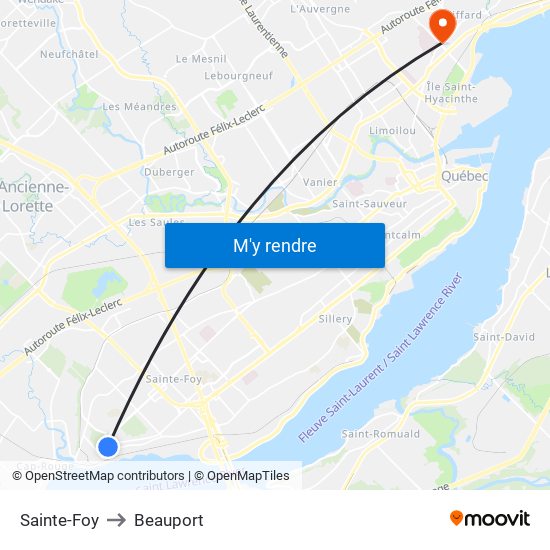 Sainte-Foy to Beauport map