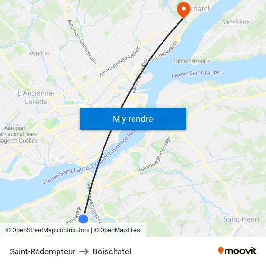 Saint-Rédempteur to Boischatel map