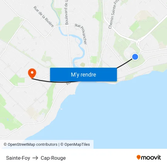 Sainte-Foy to Cap-Rouge map