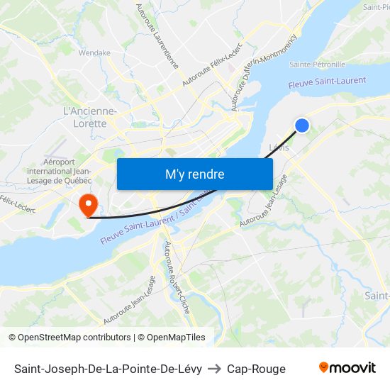 Saint-Joseph-De-La-Pointe-De-Lévy to Cap-Rouge map