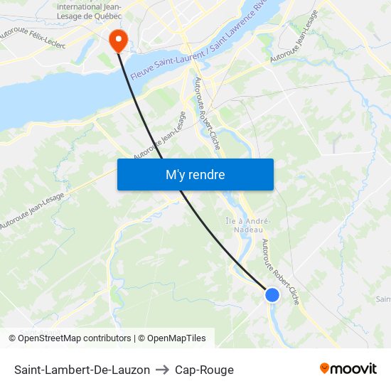Saint-Lambert-De-Lauzon to Cap-Rouge map