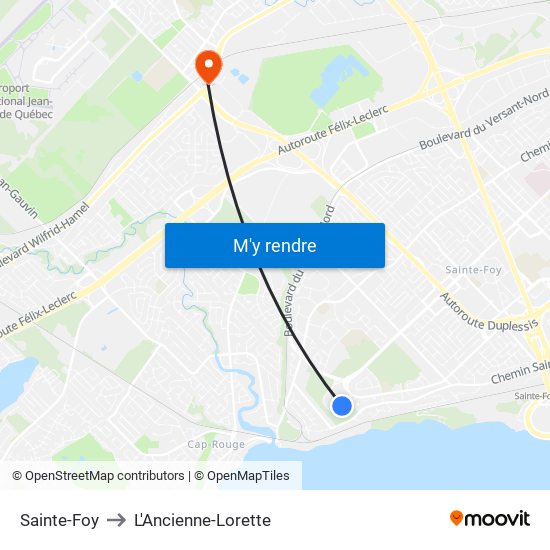 Sainte-Foy to L'Ancienne-Lorette map