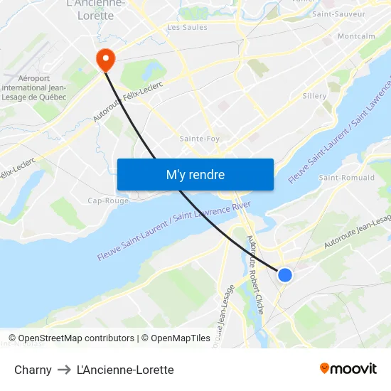 Charny to L'Ancienne-Lorette map