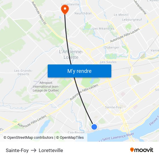 Sainte-Foy to Loretteville map