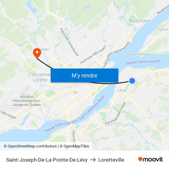 Saint-Joseph-De-La-Pointe-De-Lévy to Loretteville map