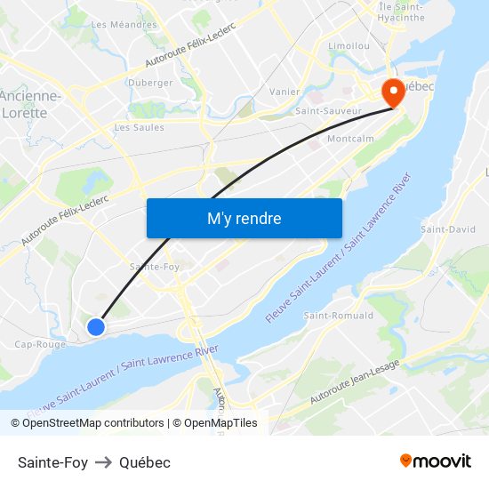 Sainte-Foy to Québec map