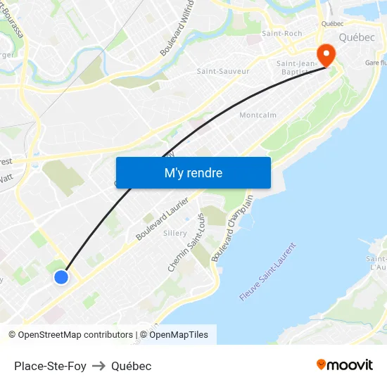 Place-Ste-Foy to Québec map