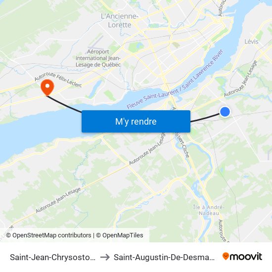 Saint-Jean-Chrysostome to Saint-Augustin-De-Desmaures map