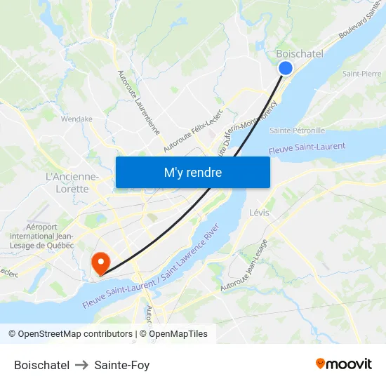 Boischatel to Sainte-Foy map