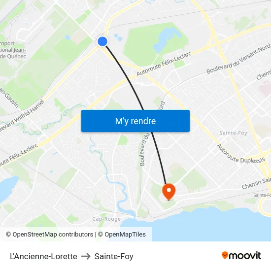 L'Ancienne-Lorette to Sainte-Foy map