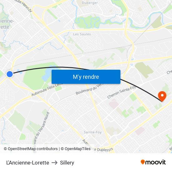 L'Ancienne-Lorette to Sillery map