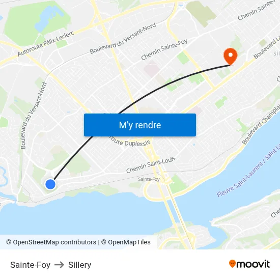 Sainte-Foy to Sillery map